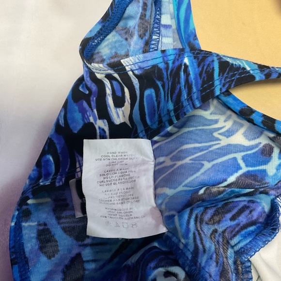 Miraclesuit Blue One Piece Swimsuit with V-Neckline and Ruched Bodice - Picture 12 of 15